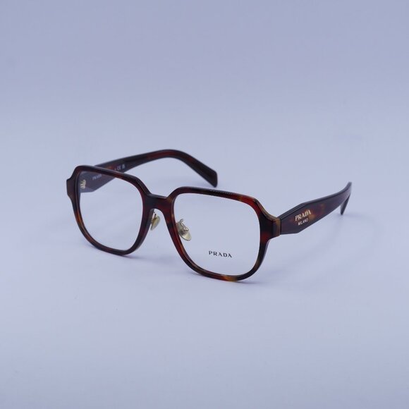 Prada PRB07VD 22A1O1 Eyeglasses Poppy Tortoise/Bordeaux 56mm Square Frame - Picture 1 of 11